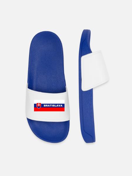Bratislava City in Slovakian Flag - Men’s Pool Sliders - royal blue