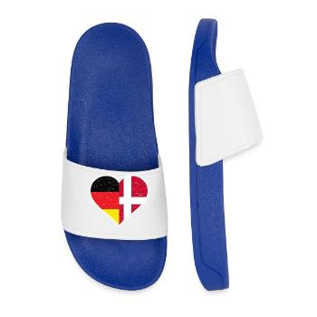 Germany x Denmark Vintage Heart - Männer Badelatschen - Königsblau - Vorne