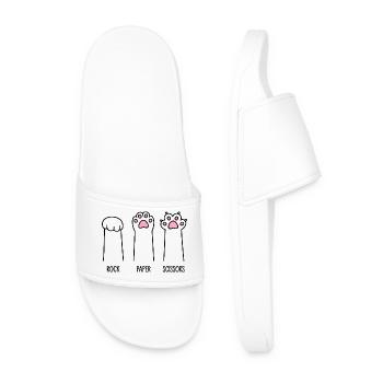 Rock Paper Scissors - Men’s Pool Sliders - white - Front