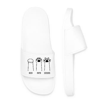 Rock Paper Scissors - Men’s Pool Sliders - white - Front