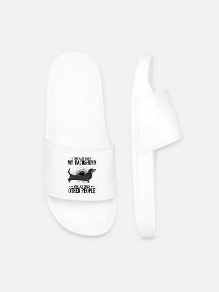 dachshund - Men’s Pool Sliders - white