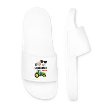 farmers protest with enough is enough for the farmers - Men’s Pool Sliders - white - Front