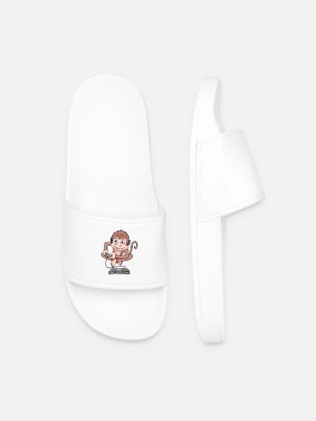 Monkey plays video games - Men’s Pool Sliders - white