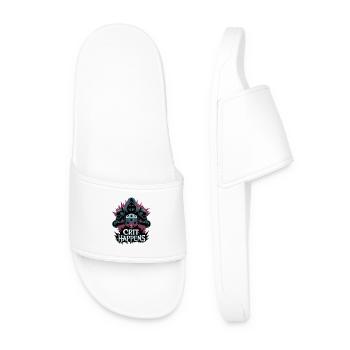 Crit Happens - Men’s Pool Sliders - white - Front