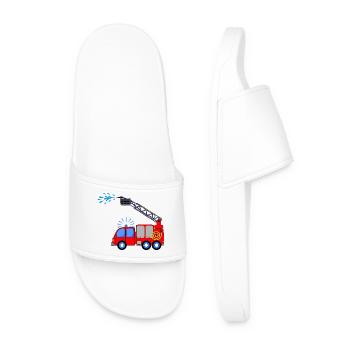 Fire engine with ladder and water children - Men’s Pool Sliders - white - Front