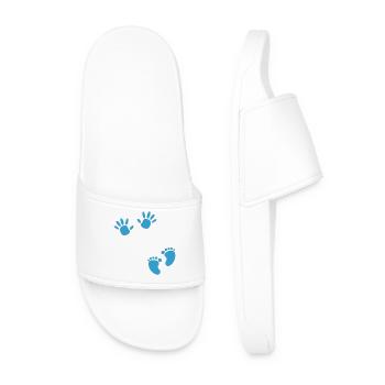 Grossesse empreinte main garçon bébé ventre - Claquettes Homme - blanc - Devant