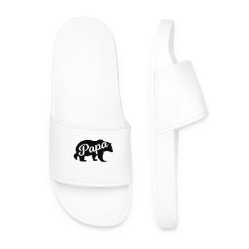 Father Bear – Gift for Fathers - Men’s Pool Sliders - white - Front