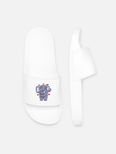 Elephant family cute - Men’s Pool Sliders - white