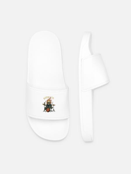 Né pour tambouriner - Claquettes Homme - blanc