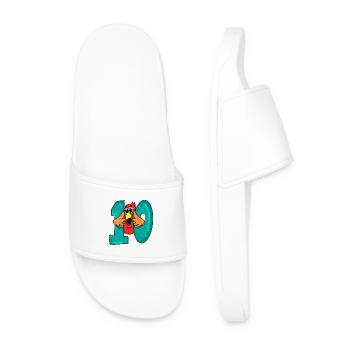 10 anniversaire - oiseau perroquet avec le numéro 10 - Claquettes Homme - blanc - Devant