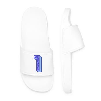 1. 1 JAHR. 1. JAHRESTAG. 1 JAHR GEBURTSTAG - Männer Badelatschen - Weiß - Vorne