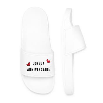 HAPPY BIRTHDAY. ANNIVERSAIRE. BON ANNIVERSAIRE - Claquettes Homme - blanc - Devant