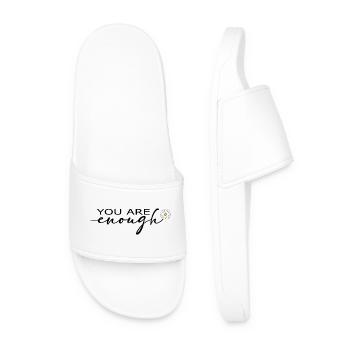 You Are Enough Self Love Shirt - Men’s Pool Sliders - white - Front