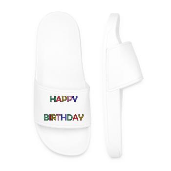HAPPY BIRTHDAY. ANNIVERSAIRE. BON ANNIVERSAIRE - Claquettes Homme - blanc - Devant