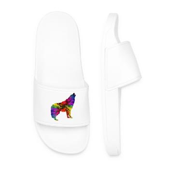 loup arc-en - Claquettes Homme - blanc - Devant