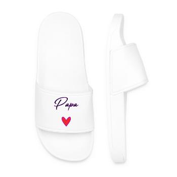 HAPPY FATHER'S DAY. DAD. FATHER'S DAY. FATHER - Men’s Pool Sliders - white - Front