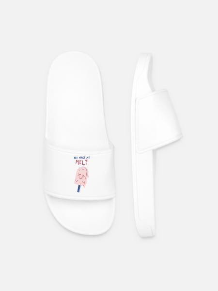 you make me melt icecream - Men’s Pool Sliders - white
