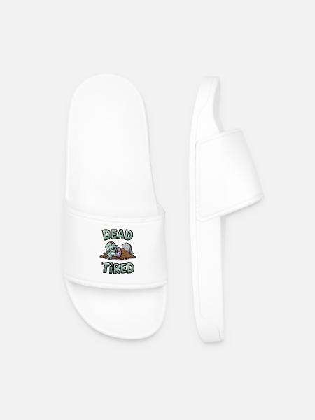 Dead Tired - Men’s Pool Sliders - white