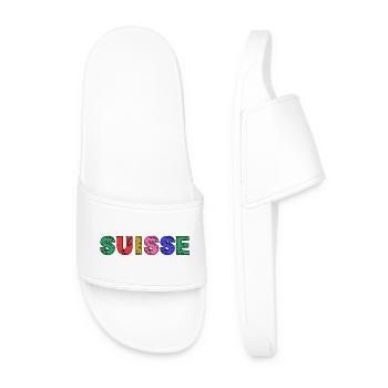 SUISSE. PAYS. GENEVE. HUMOUR. DRAPEAU. GENEVE - Claquettes Homme - blanc - Devant