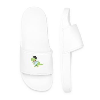 Dino Pirate Pirate Costume Halloween Carnival Boys - Men’s Pool Sliders - white - Front