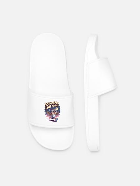 Running Owl Night - Men’s Pool Sliders - white