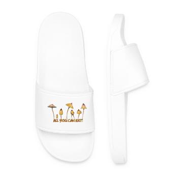 Magic Mushrooms Zauberpilze Psylos Pilze Party Fun - Men’s Pool Sliders - white - Front