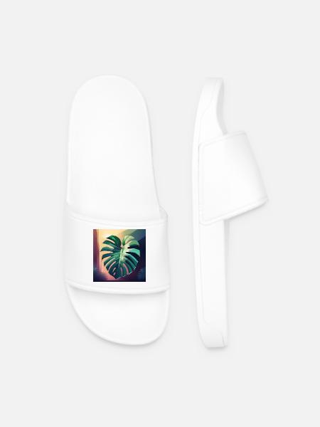 Monstera Leaf - Männer Badelatschen - Weiß