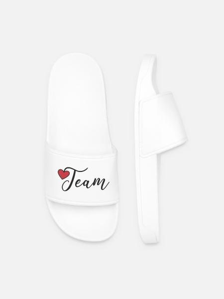 Team Herz - Männer Badelatschen - Weiß