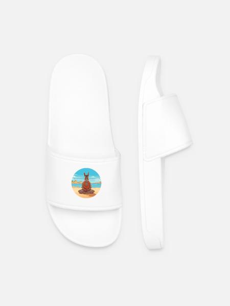Eselkarikatur Yoga Strand Sommer Illustration - Männer Badelatschen - Weiß