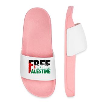 free Palestine - Men’s Pool Sliders - light pink - Front