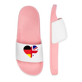 Germany Great Britain Heart - Männer Badelatschen - Hellrosa - Vorne