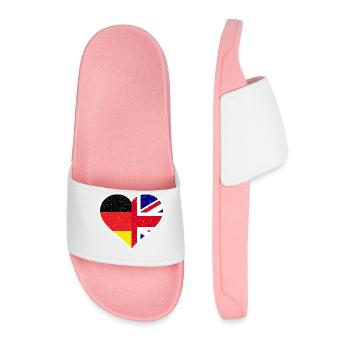 Germany Great Britain Vintage Heart - Männer Badelatschen - Hellrosa - Vorne