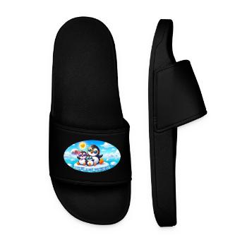 Funny Penguins - Men’s Pool Sliders - black - Front