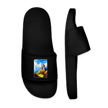 Neuschwanstein Castle Germany Travel Poster WPA - Men’s Pool Sliders - black - Front