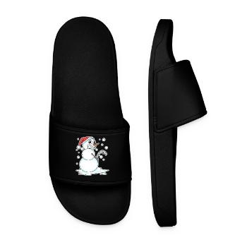 Snowman funny - Men’s Pool Sliders - black - Front