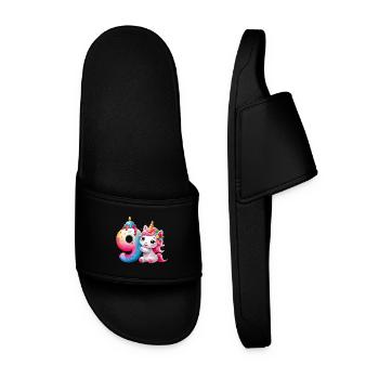 NUMBER 9 YEARS UNICORN 9TH BIRTHDAY - Men’s Pool Sliders - black - Front