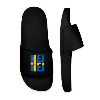 SCHWEDISCH HEJ HEJ SCHWEDEN - Männer Badelatschen - Schwarz - Vorne