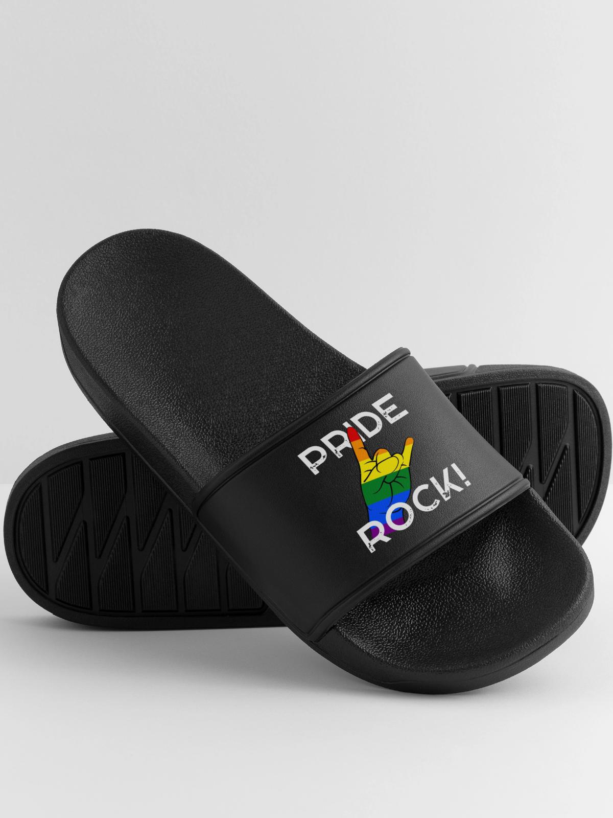 Pride Rock! - Männer Badelatschen - Schwarz - Vorne