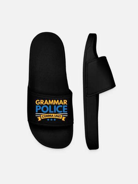 Grammatik-Polizei Komma-Einheit Englisch-Lehrer Sc - Männer Badelatschen - Schwarz