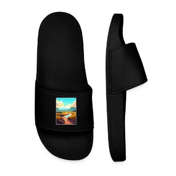 Vulkane Nationalpark Vulkan Hawaii Souvenir - Männer Badelatschen - Schwarz - Vorne