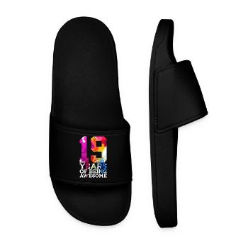 19 YEARS OF BEING AWESOME 19TH BIRTHDAY - Men’s Pool Sliders - black - Front
