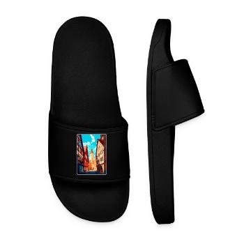 Hildesheim Deutschland Vintage Reiseplakat Souvenir - Männer Badelatschen - Schwarz - Vorne