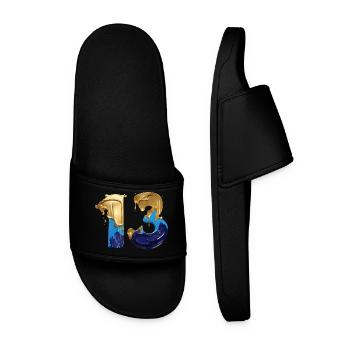 NO. 13 NUMBER 13 COOL 13TH BIRTHDAY - Men’s Pool Sliders - black - Front