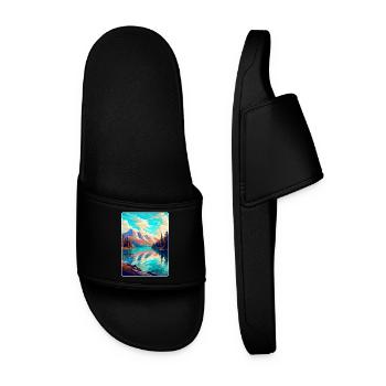 Caumasee Schweiz Vintage Reiseposter WPA Art - Männer Badelatschen - Schwarz - Vorne