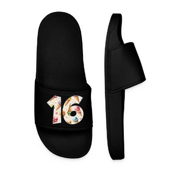 CREAM NUMBER 16 YEARS CREAM 16TH BIRTHDAY - Men’s Pool Sliders - black - Front