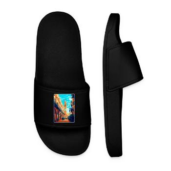 Seville Spain Vintage Travel Poster WPA Souvenir - Men’s Pool Sliders - black - Front