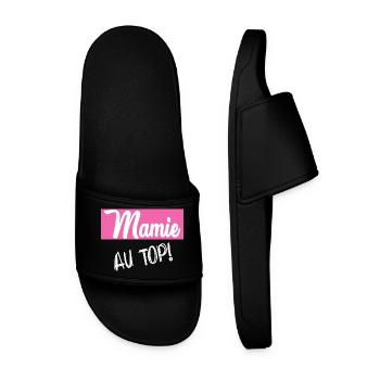 MAMIE. GRAND-MERE. FÊTE DES MÈRES. BONNE FÊTE - Claquettes Homme - noir - Devant