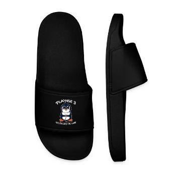 Troisième enfant joueur 3 bébé pingouin enceinte - Claquettes Homme - noir - Devant