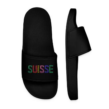SUISSE. PAYS. GENEVE. HUMOUR. DRAPEAU. GENEVE - Claquettes Homme - noir - Devant