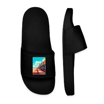 Great Yarmouth England Uk Travel Poster Souvenir - Men’s Pool Sliders - black - Front